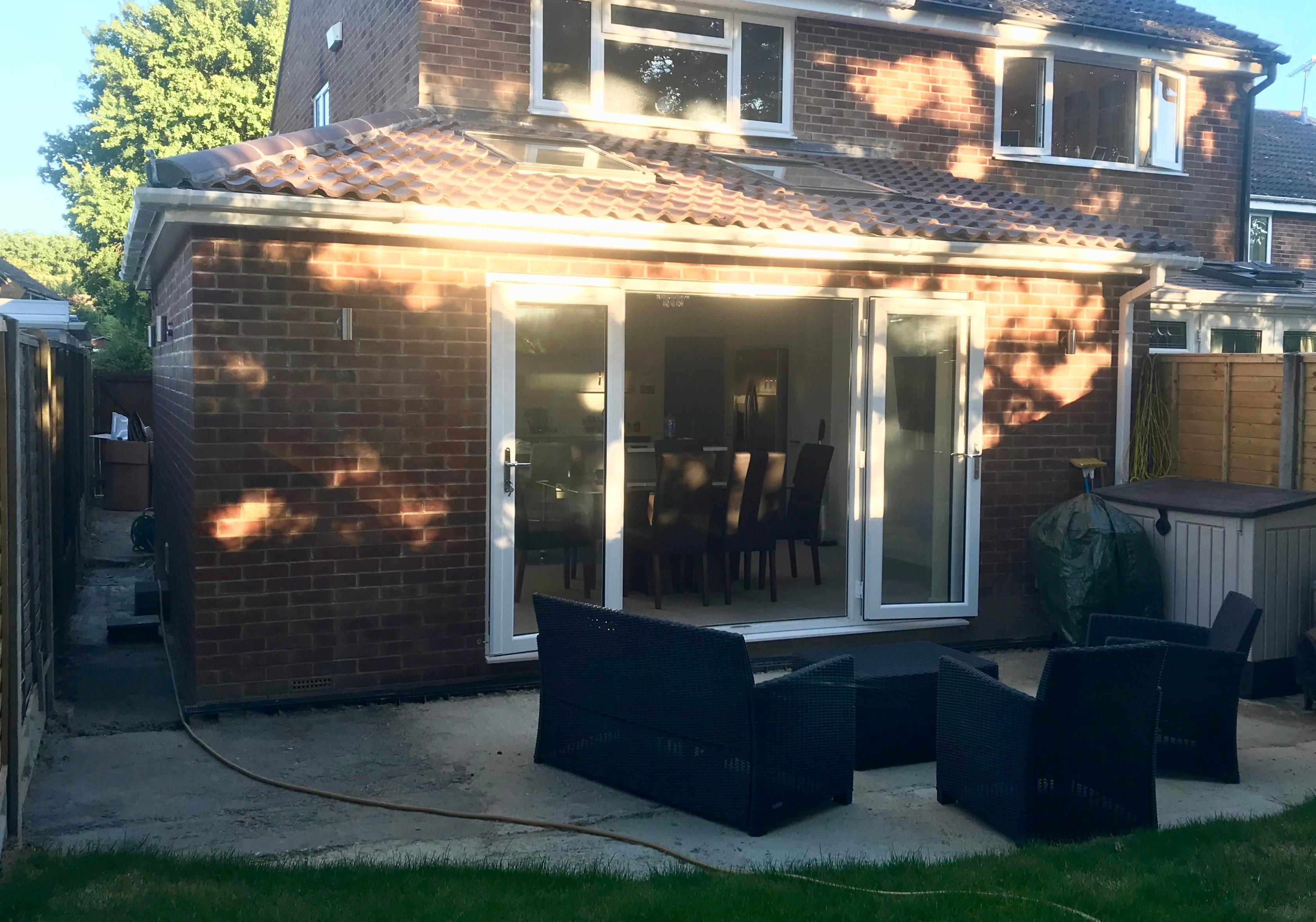 Extension with bi-fold doors
